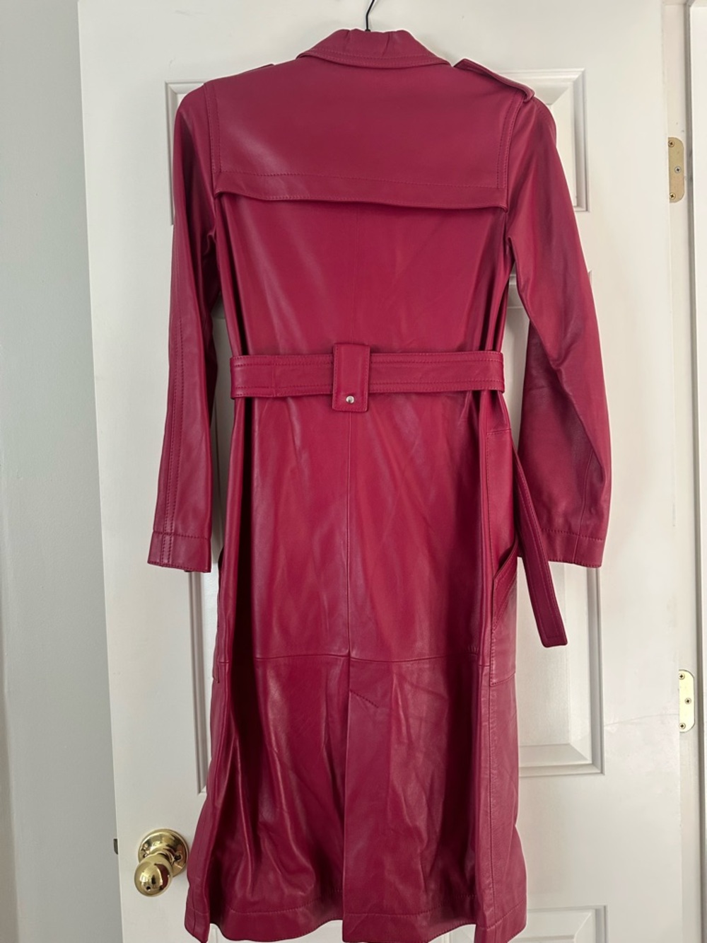 Coach Lamb Leather Belted Trench Coat size 0 - Picture 4 of 5